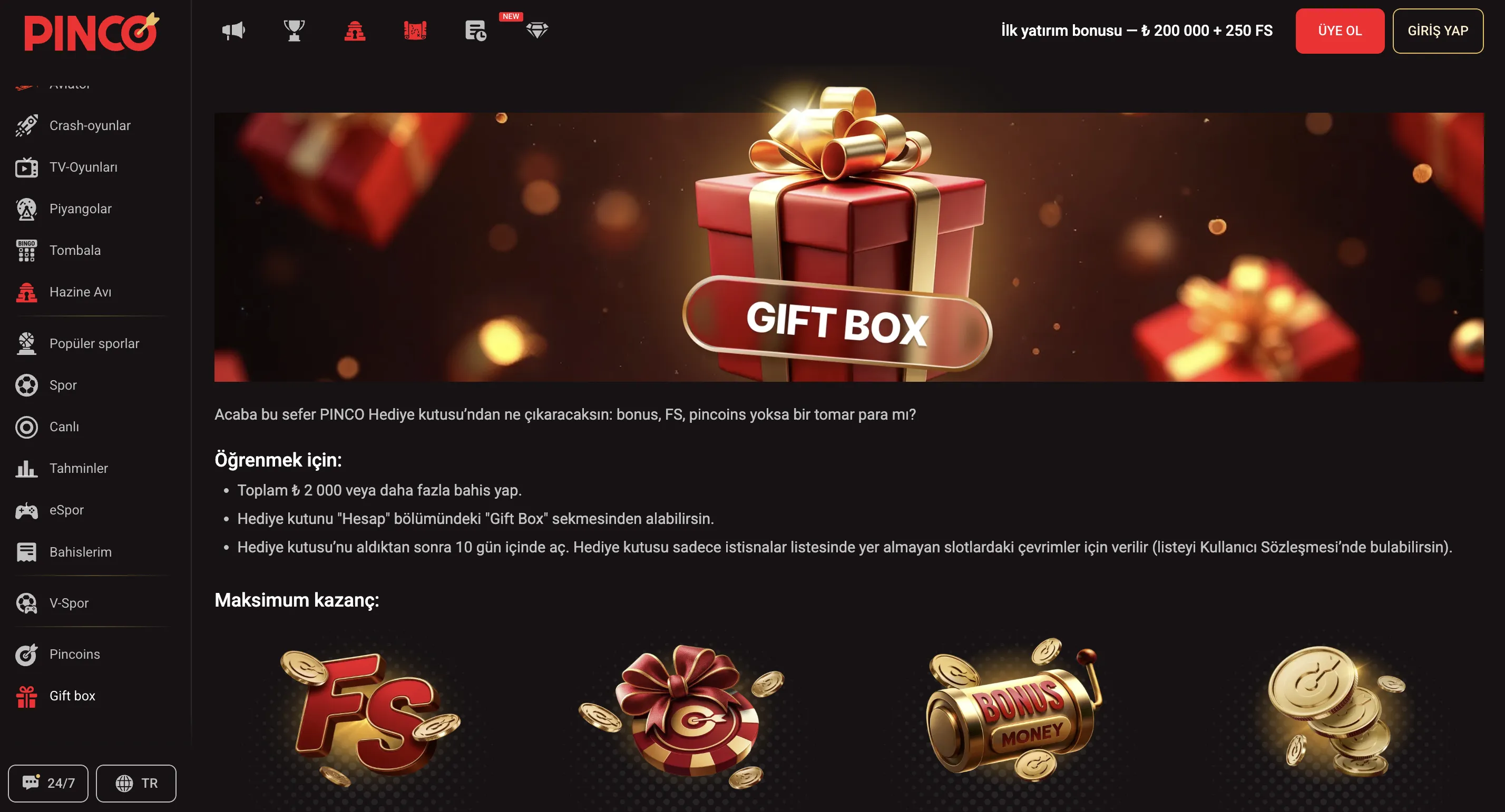 Casino Pinco promosyonları ve haftalık avantajlar